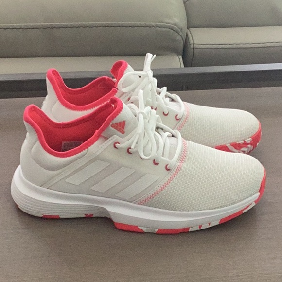 adidas Women's Athletic Shoes - White and Red - Picture 2 of 4